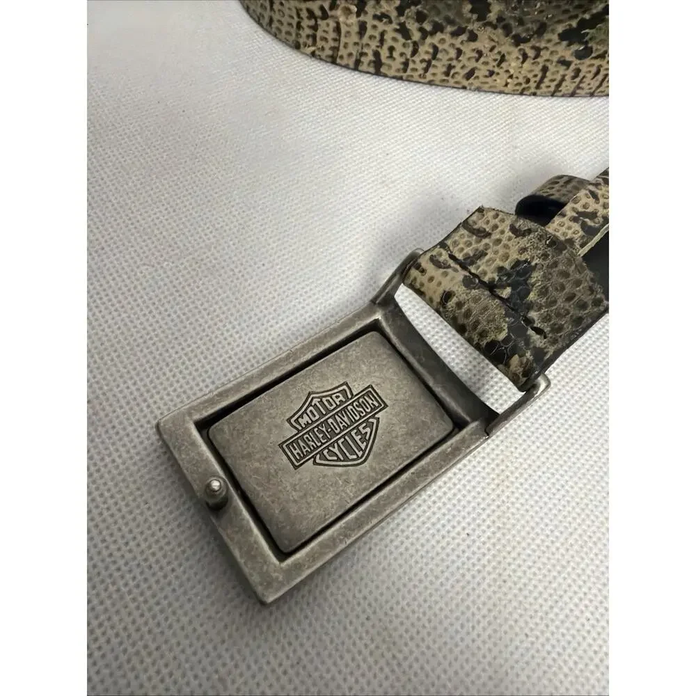 Harley Davidson Ladies Faux Snake Skin Leather Belt Size 36